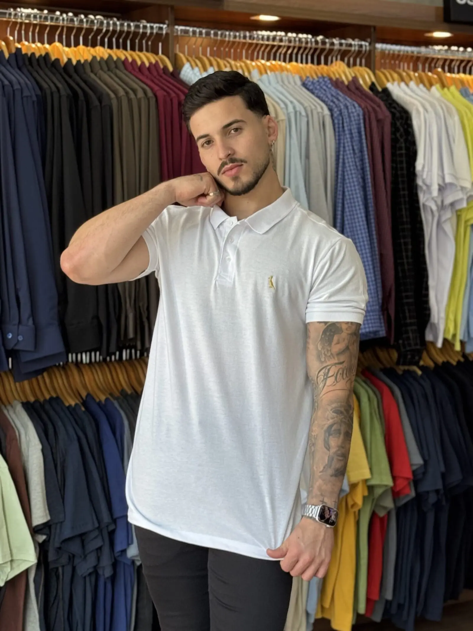 POLO SLIM BORDADO GOLDEN - Imagem 1