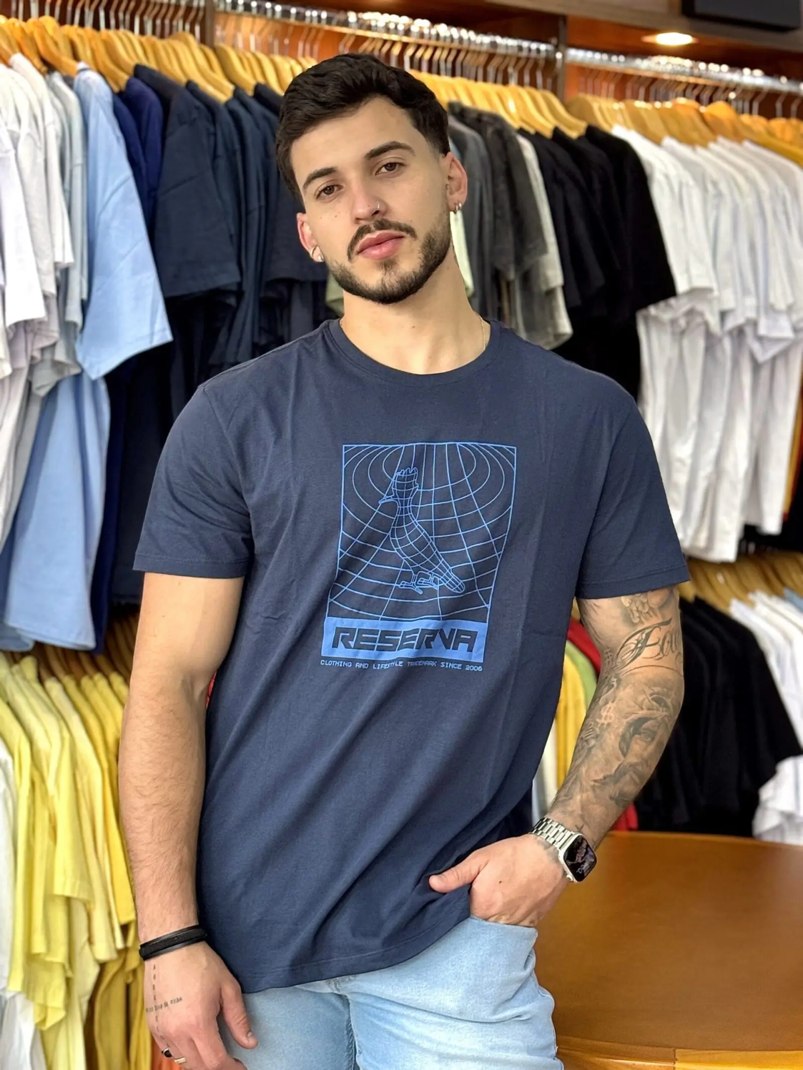 CAMISETA ESTAMPA LIFESTYLE GRID - Imagem 1
