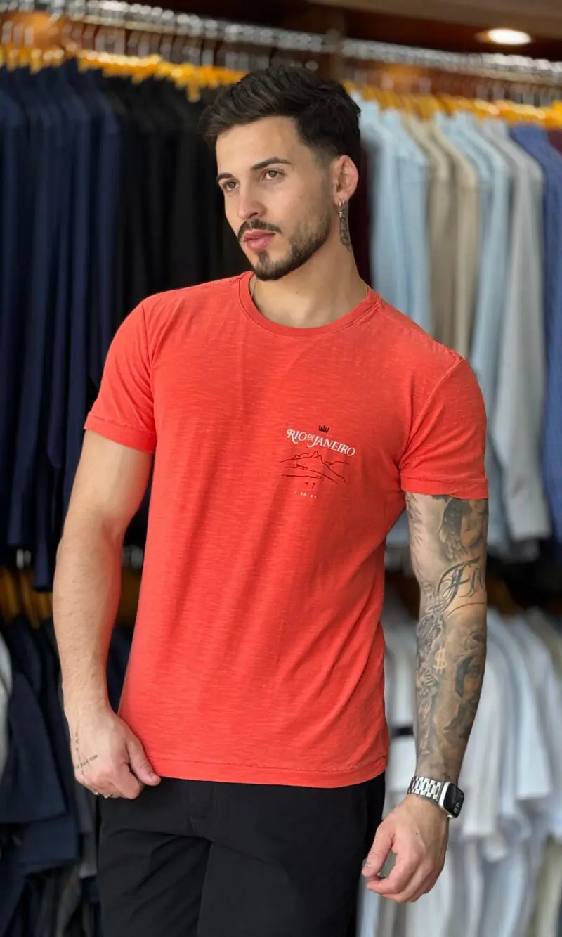 T-SHIRT ROUGH RIO MC - LARANJA