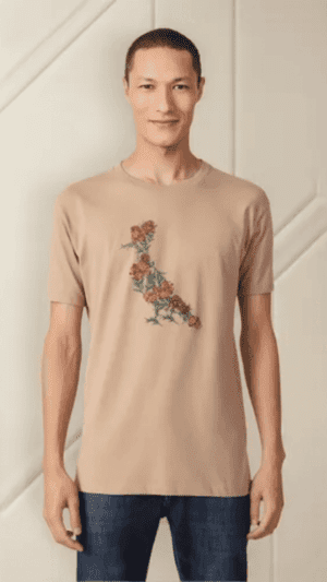 CAMISETA PICA PAU FLORES DA TERRA KHAKI - Imagem 2