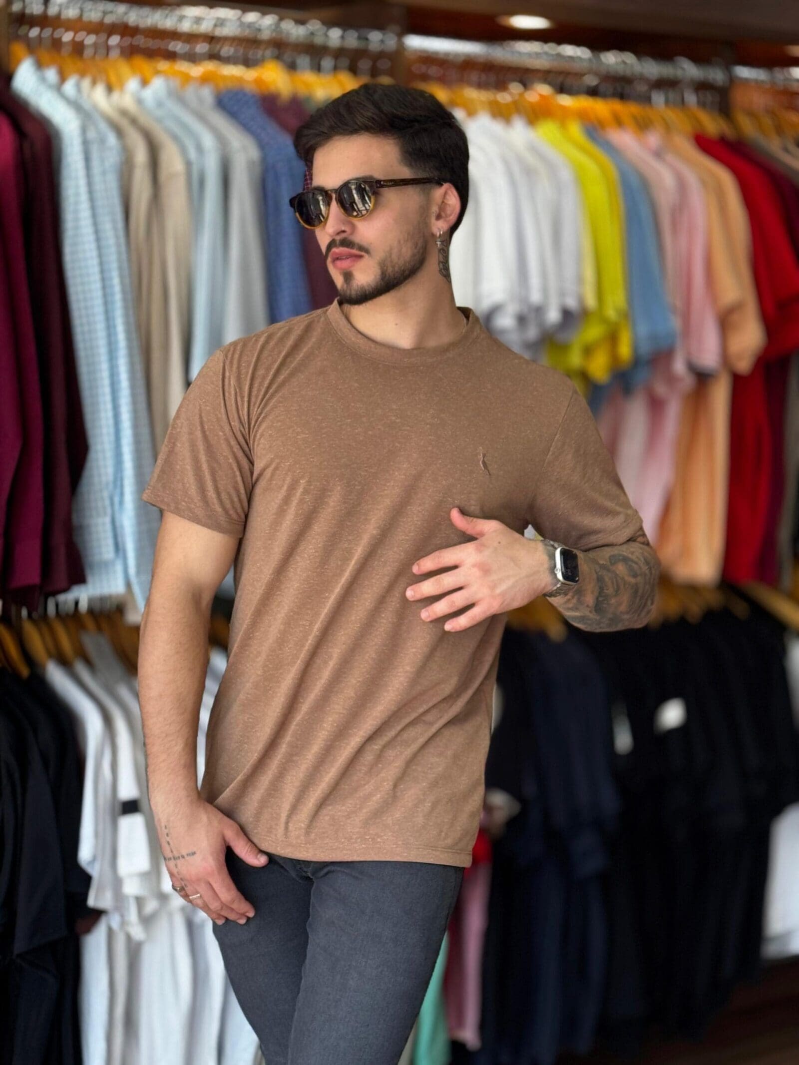 CAMISETA REGULAR MALHA LINHO